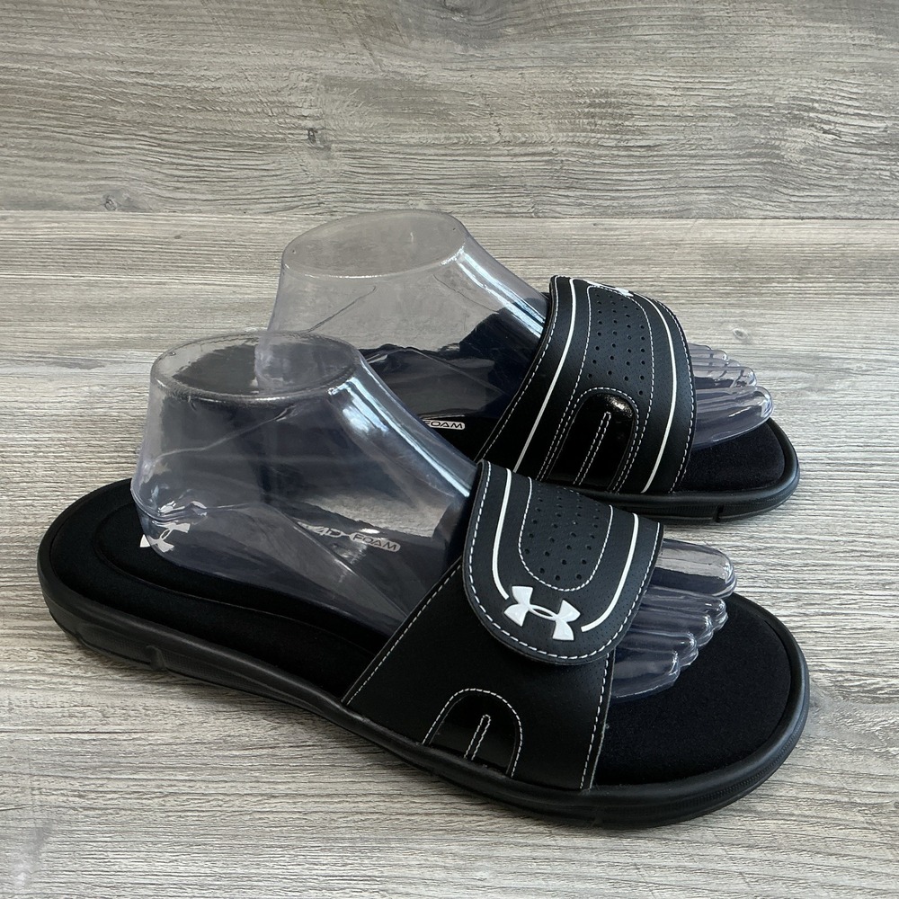 Under Armour Women's Size 11 Ignite VIII Slip On Slides Black #12873